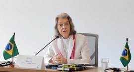 Ministra Cármen Lúcia, presidente do TSE, na abertura do X Encontro do Fórum de Cortes Supremas ...