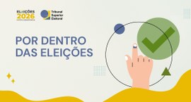 Identidade visual da série Por Dentro das Eleições. Arte: Secom/TSE
