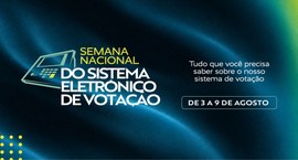 Identidade visual da Semana Nacional do Sistema Eletrônico de Votação, que será promovida pelo T...