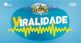 Identidade visual da websérie “V de Verdade – Em terra de fatos, fake não tem vez”, destacando o...