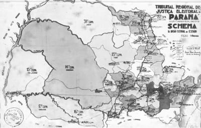 Imagem 4.6.3-editado.jpg com a legenda <em>Divisão eleitoral do Estado do Paraná para a eleição de 1933, 1932.</em> <br><strong>Arquivo Nacional</strong>