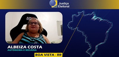 Foto de Albeiza Costa que foi convocada aos 18 anos para ser mesária e se identificou com atuação