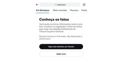 Ações do Twitter para combate à desinformação em 04.04.2022