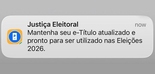 e-Título passa a enviar alertas com orientações para as Eleições 2026
