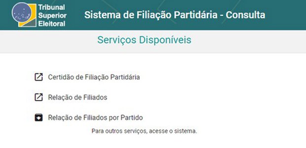 Consulta à Relação Atualizada de Filiados