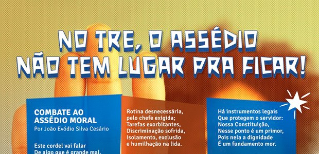 Cordel "No TRE, o assédio não tem lugar para ficar” - 10.09.2024 Cordel "No TRE, o assédio não tem lugar para ficar” - 10.09.2024
