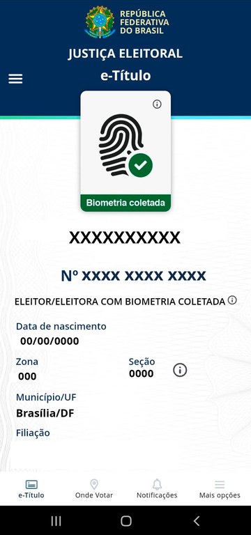 e-Título é um aplicativo móvel para obtenção da via digital do título de eleitor