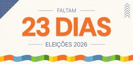 Identidade visual da contagem regressiva para as eleições 2026