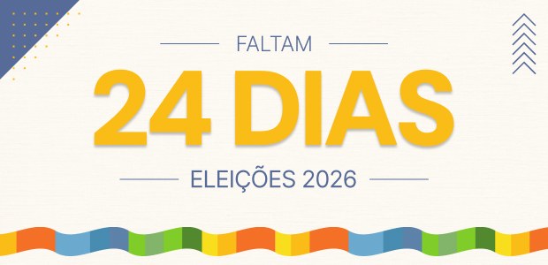 Identidade visual da contagem regressiva para as eleições 2026
