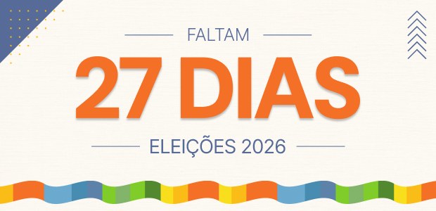 Identidade visual da contagem regressiva para as eleições 2026