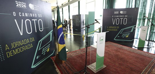 Foto: Luiz Roberto/TSE - Exposição Caminho do voto - Câmara dos Deputados - 08.09.2026
