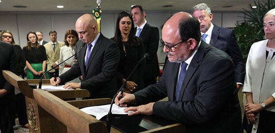 Gilmar Mendes e Antonio Carlos Ferreira tomam posse no TSE - 13.06.2023 - Foto: Antonio Augusto/...