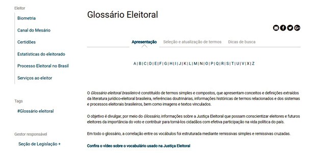 Glossário Eleitoral em 20.03.2019 Glossário Eleitoral