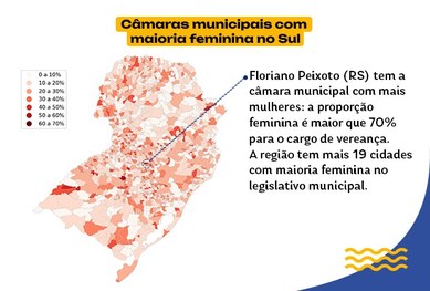 Mapa das câmaras municipais com maioria feminina no Centro-Oeste 08.03.2024