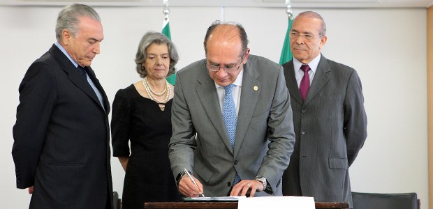 Ministro Gilmar Mendes durante cerimônia de assinatura do Acordo de Cooperação Técnica entre a P...