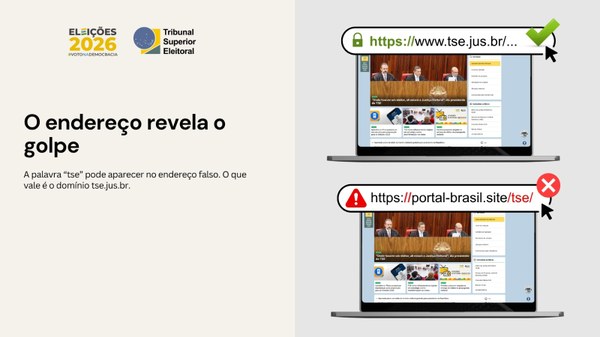 O endereço revela o golpe