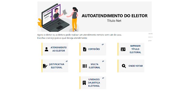 Página do autoatendimento do eleitor em 24.03.2022