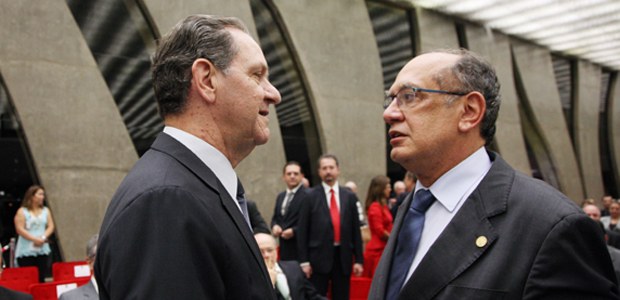 Presidente do TSE, ministro Gilmar Mendes durante posse do Ministro João Otávio de Noronha no cargo de corregedor nacional de Justiça em 24.08.2016 Presidente do TSE, ministro Gilmar Mendes durante posse do Ministro João Otávio de Noronha no c...