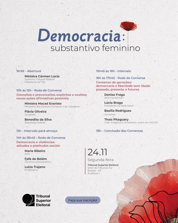 Programação "Democracia: substantivo feminino" - 14.11.2025