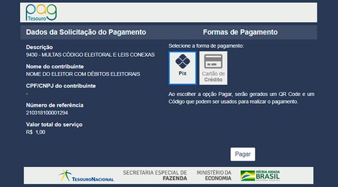 Selecione a forma de pagamento