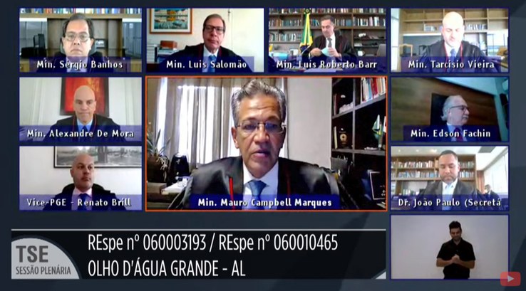 Sessão jurisdicional do TSE por videoconferência