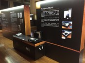 Painéis que compunham a exposição 20 anos da urna eletrônica no Centro Cultural da Justiça Eleit...