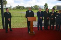 Foto do lançamento da pedra fundamental da nova sede do TSE - 5/12/2005.