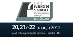 Banner Testes públicos de segurança do sistema eletrônico de votação - Eleições 2012.