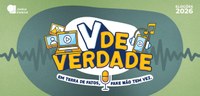 Ilustração da Justiça Eleitoral para as Eleições 2026 com o título “V de Verdade” em destaque, c...