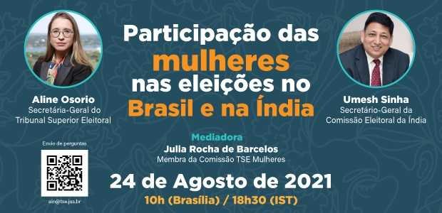 Webinario - Participação das mulheres nas eleições no Brasil e na Índia.