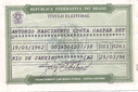 Nono título eleitoral - 1986. Lei 7.444 – 20.12.1985
