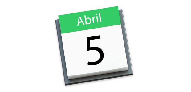 Calendário 5 de abril Calendário 5 de abril - imagem produzida em 05.04.2016