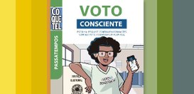 Capa da revista de passatempo Coquetel de educação democrática. Arte: Secom/TSE