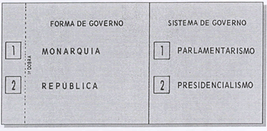 1993 – Consulta plebiscitária nacional (forma e sistema de governo).
