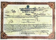 Diploma de 4º suplente de Deputado Federal para Josué dos Santos Ferreira, expedido pelo Tribuna...