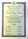 Diploma de Presidente da República para Fernando Henrique Cardoso, expedido pelo Tribunal Superi...