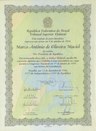 Diploma de Vice-Presidente da República para Marco Antônio de Oliveira Maciel, expedido pelo Tri...