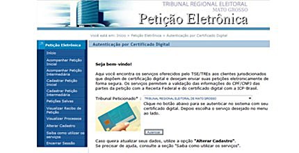 Petição eletrônica em MT Petição eletrônica em MT