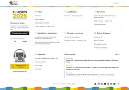 Print do portal do TSE reduzido para as Eleições 2026