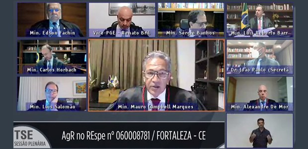 Sessão do TSE por videoconferência - 22.06.2021 Sessão do TSE por videoconferência - 22.06.2021