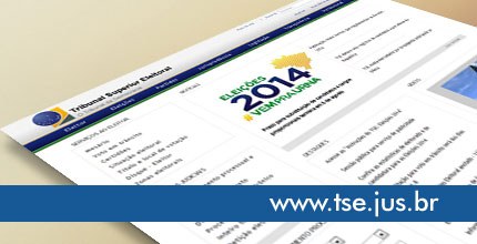 TSE - Página inicial do portal Página inicial do portal com a primeira notícia das eleições 2014